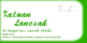 kalman lancsak business card